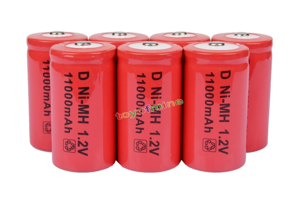 Перезаряжаемый аккумулятор размера 7x D 11000 мАч NiMH красный 1 2 в|rechargeable battery|nimh 1.2vnimh