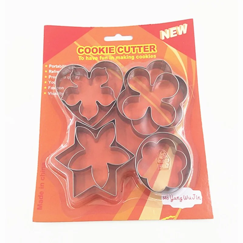 

8 pcs Stainless Steel Cookie Cutter DIY Round&Flower&Heart Biscuit Dessert Mold Sugarcraft Cake Decorating Pastry Cutter Tool