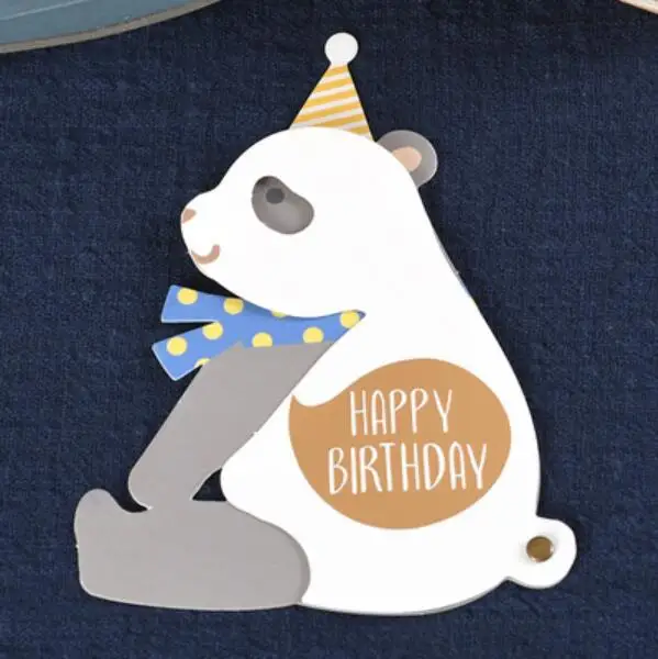 Panda as Photo 1 шт. Симпатичные в форме животных с днем рождения карты с конвертом для детей день рождения поставки поздравительная открытка Декор подарок аксессуары - Цвет: Panda as Photo