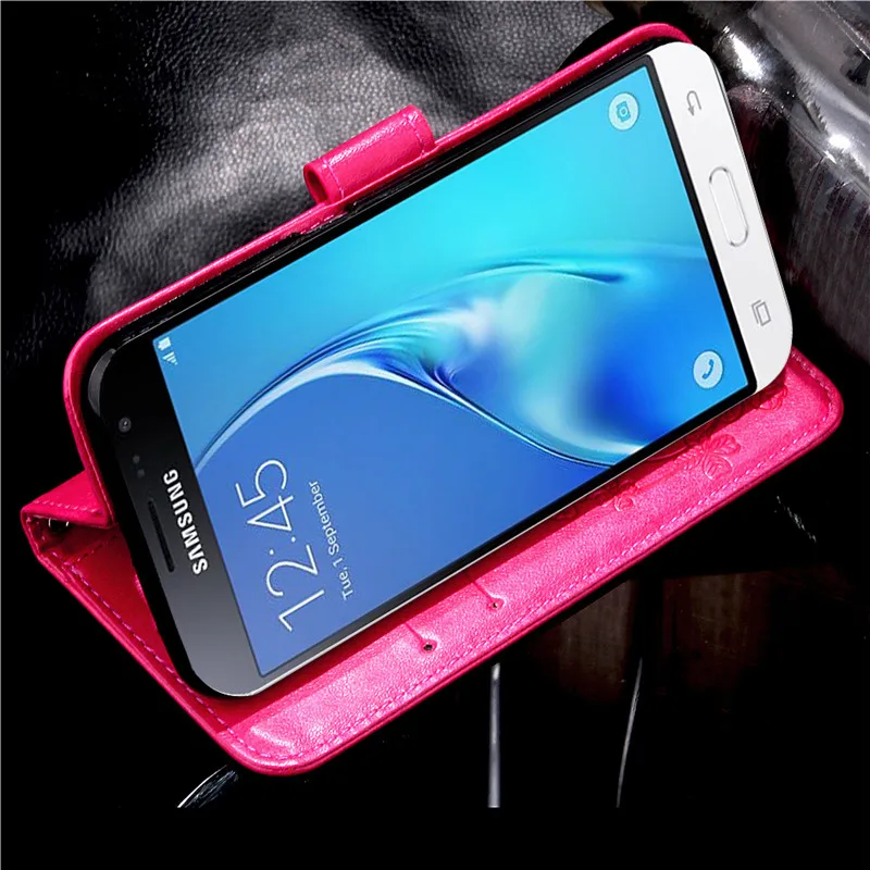 Чехол для Samsung Galaxy J3 2016 кожаный чехол-бумажник с откидной крышкой и подставкой