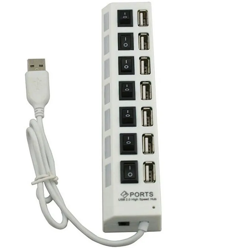 Мульти 7 портов высокоскоростной USB 2 0 480 Мбит/с зарядное устройство вкл/выкл