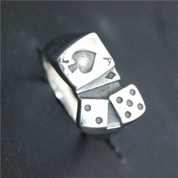 Прямая поставка Spades Dic Кольцо мужское 316L нержавеющая сталь Полировка Мода Панк