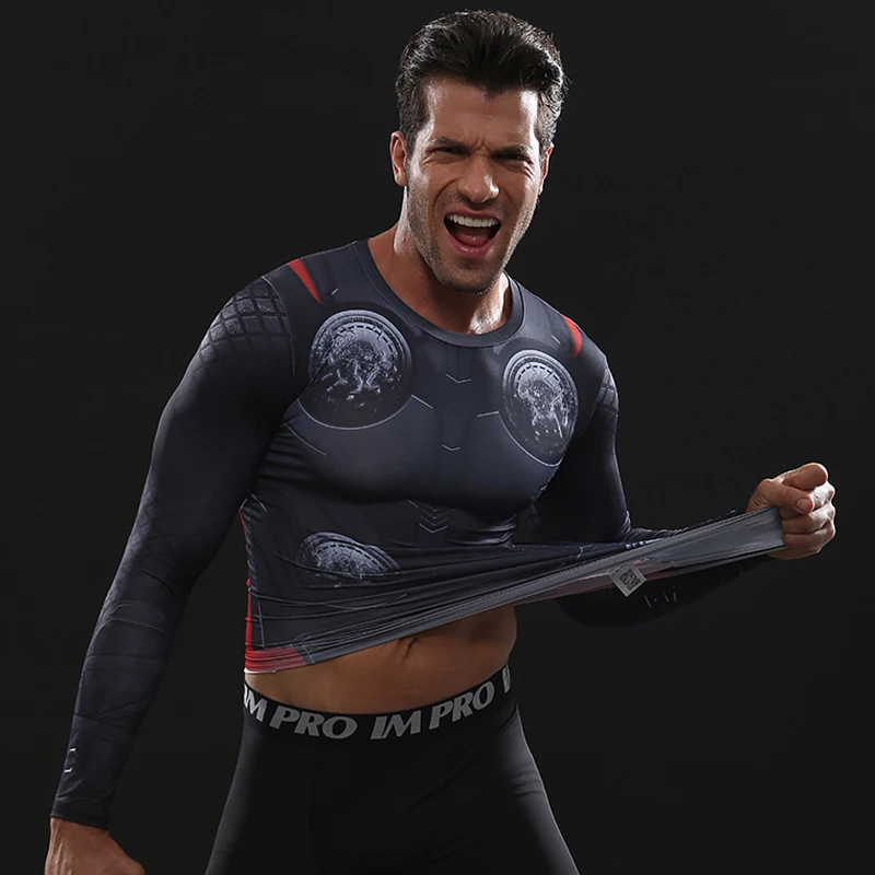 Мужская 3D футболка Мстители 3 Тора компрессионная рубашка костюм для косплея