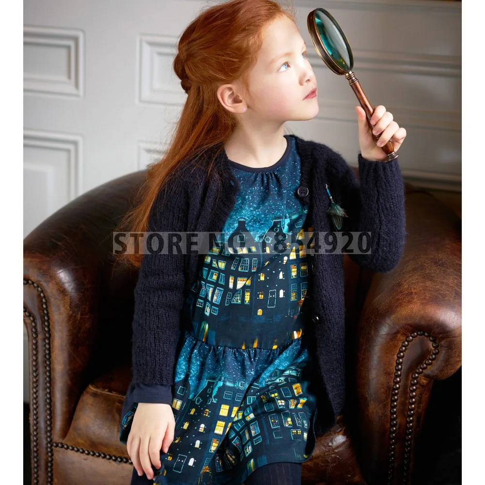 girl dress kids Clothes Party Dress Girls baby Brand Fashion Cute Girl Night view printing Children Clothing |