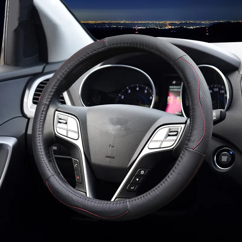 Высокое качество кожаный чехол рулевого колеса автомобиля четыре сезона
