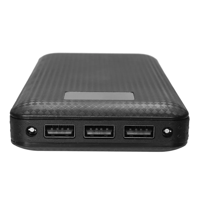 Чехол для электростанции, черный, 5 В, 2 А, 3 USB светодиодный фонарик, экран дисплея, прочная противоскользящая обработка для различных моделей мобильных телефонов