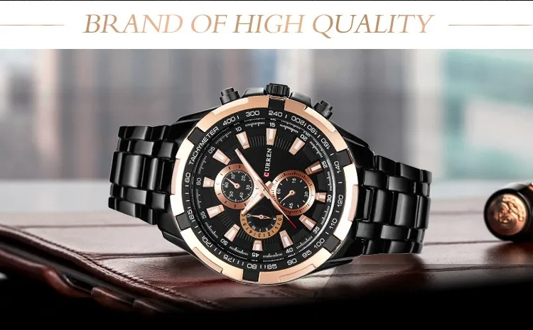 CURREN new watches men top luxury brand Quartz Fashion casual Wrist watch mens Waterproof full steel mens sports watches clock