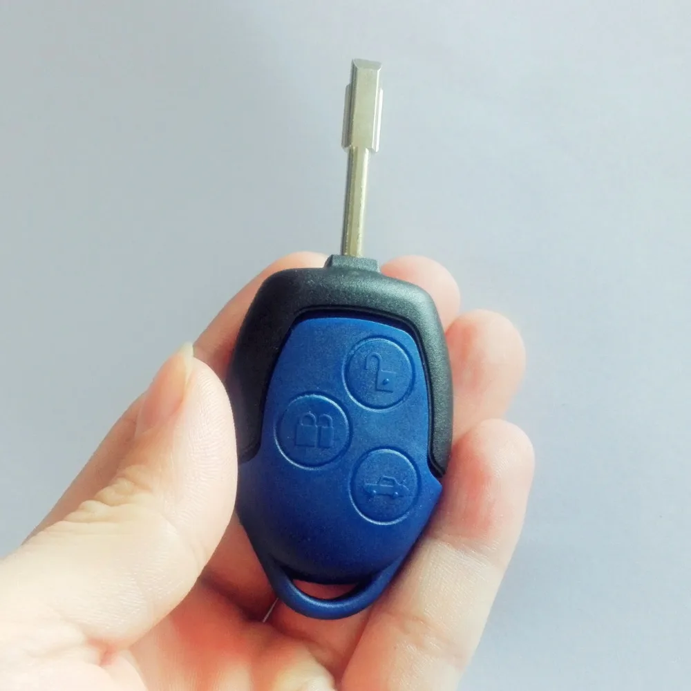 10 шт./лот 3 кнопочный чехол для автомобильного ключа с логотипом Ford Transit Blue Case|button
