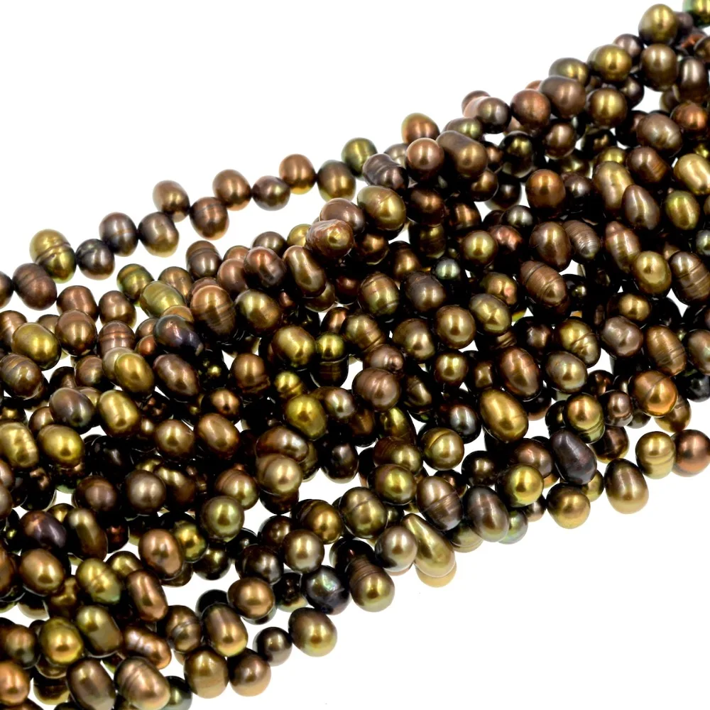 

7-8 мм натуральный пресноводный жемчуг в форме картофеля, драгоценные камни бисер на всю прядь