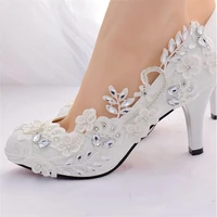 crystal white wedding shoes bride female high heels shoes woman 2019 diamond princess ball party shoes shoes zapatos tacon mujer
