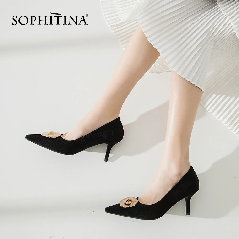SOPHITINA/Пикантные женские туфли лодочки на высоком или низком тонком каблуке.
