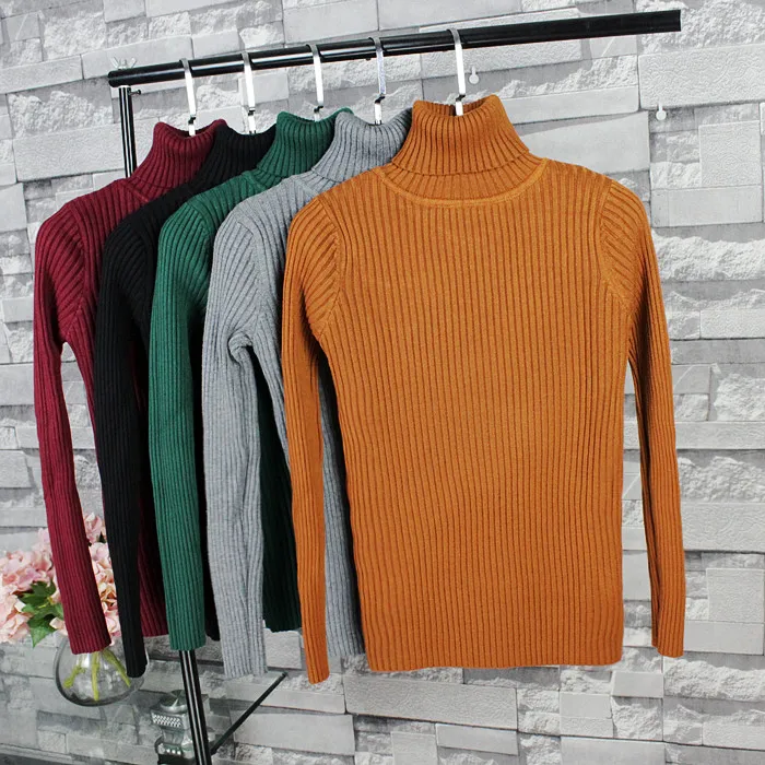 fashion women turtleneck thick cashmere sweater female knitted slim pullover ladies all-match basic long sleeve shirt clothing | Женская