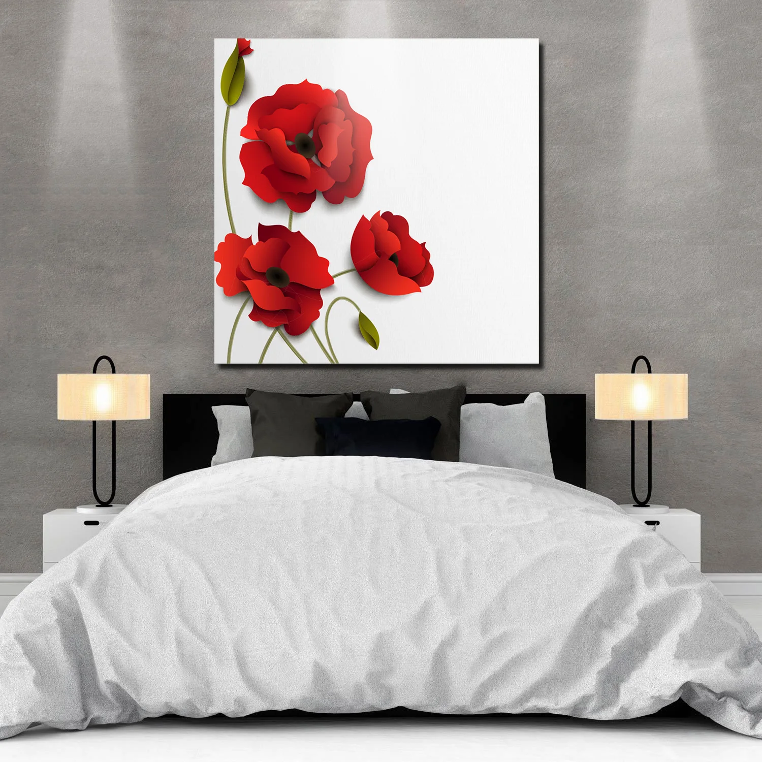 ArtStore красный цветок мака картина маслом настенная живопись под 50 черно белая