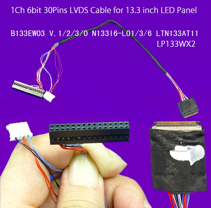

I-PEX20347-330E-12 1ch 6bit 30 контактов 0,4 мм булавки шаг lvds кабель для N133I6-L01 B133EW03 LP133WX2 LTN133AT11 13,3 дюймов светодиодный панель