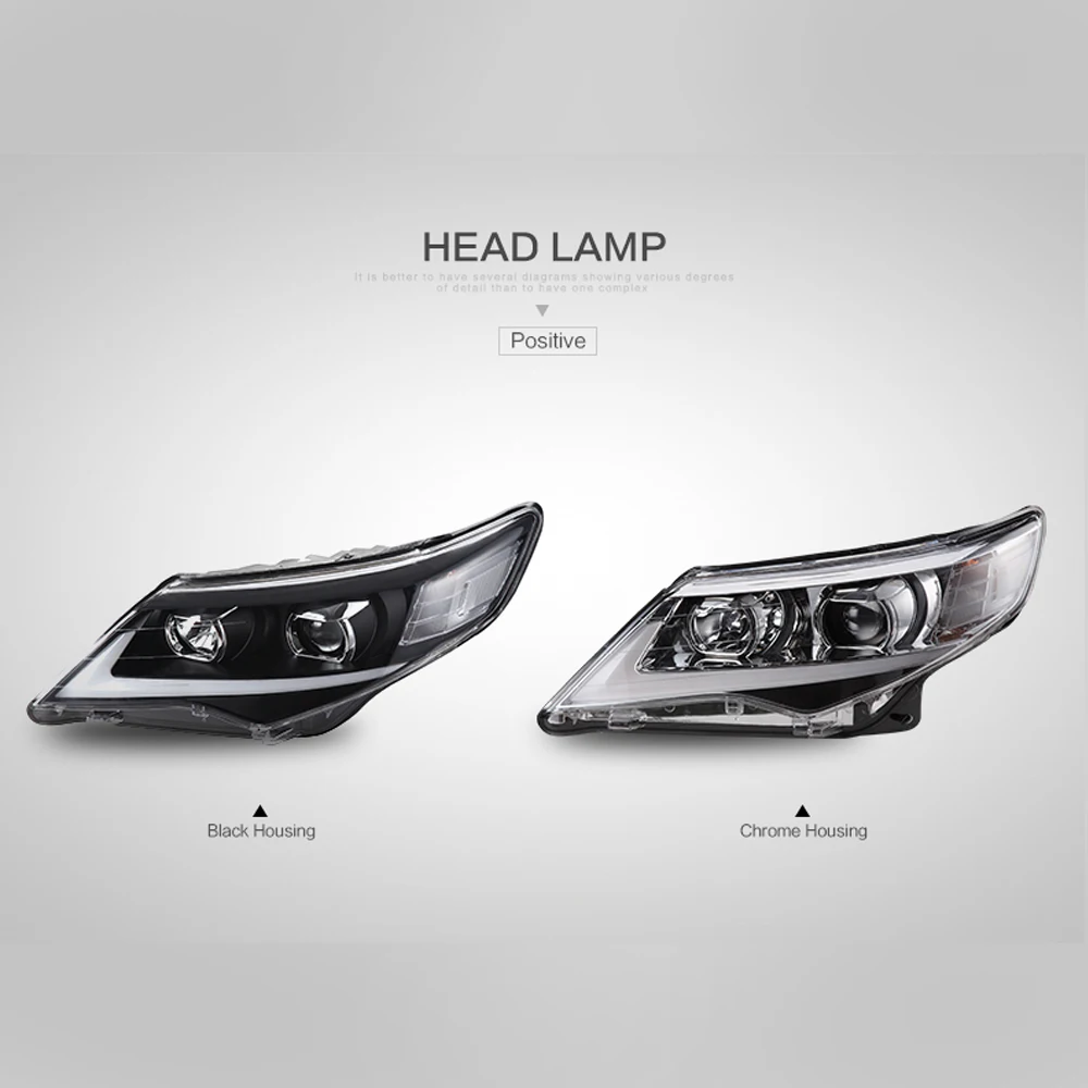 LSlight для TOYOTA CAMRY 2012 2013 2014 светодиодные фары в сборе лампы стоп Стоп сигнал поворота