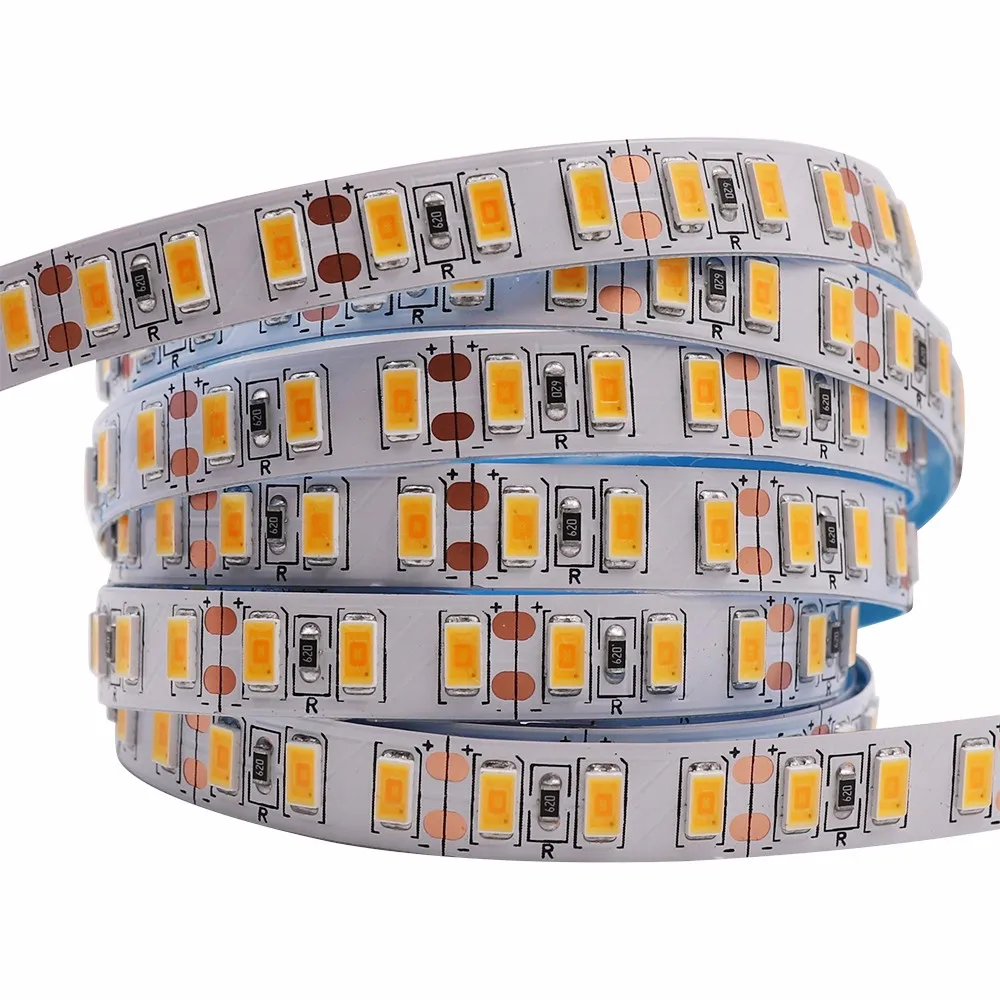 12 в 1 м 2 м 5 м SMD 5630 Epistar чип холодный белый/теплый белый супер яркая СВЕТОДИОДНАЯ лента SMD 5730 120 светодиодов/м гибкий светодиодный ленточный светильник