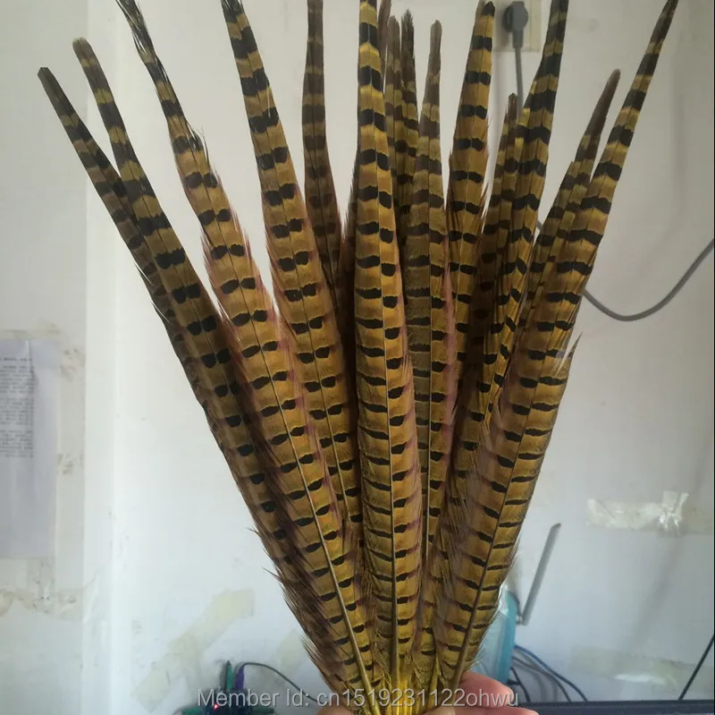 

Wholesale 100 pcs beautiful yellow Pheasant Feather 16-18 inches 40-45 cm free shipping