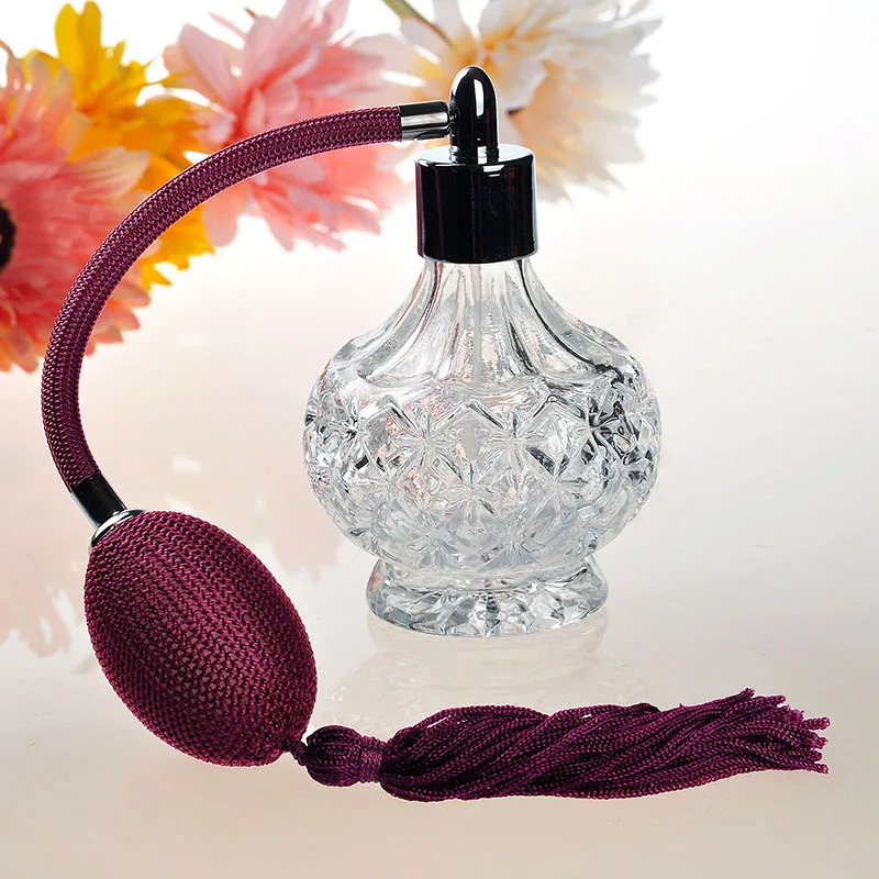 80 мл Женская винтажная кристальная бутылка для парфюмерии винно красная длинная