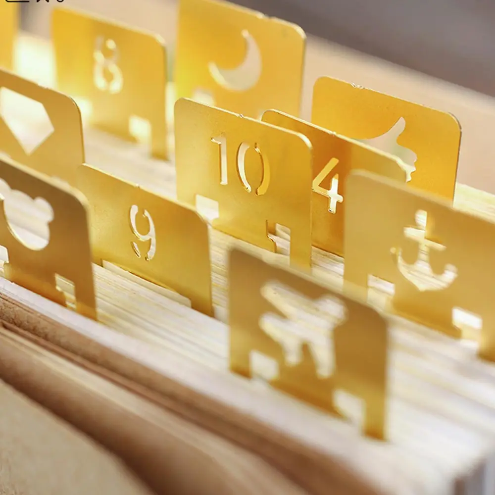 brass numbers Paper Clip Bookmark Books index Clips Teacher Gift School Office Supplies Stationery Student Escolar 12 pcs/pack | Канцтовары