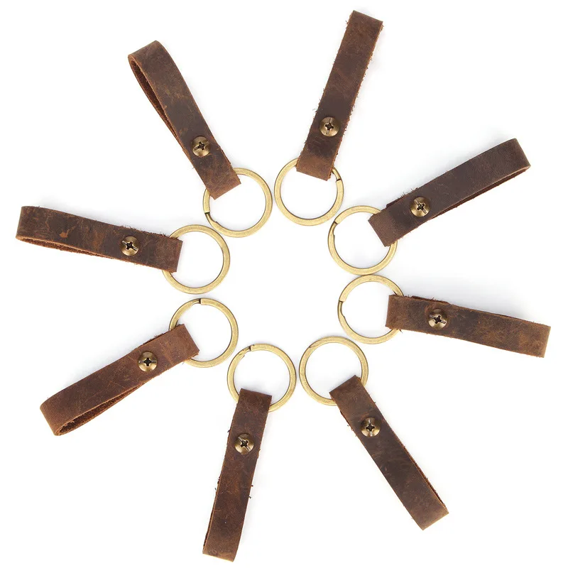 Кошелек EDC Keys из натуральной кожи повседневный брелок коричневая металлическая