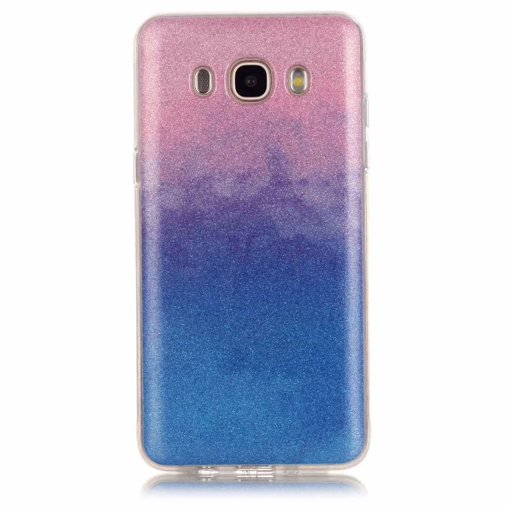Slim Soft TPU Case For Samsung Galaxy ( J5 2016 ) J510 J510F Bling Glitter Powder Gradient Silicone Back Skin Cover Phone Cases |