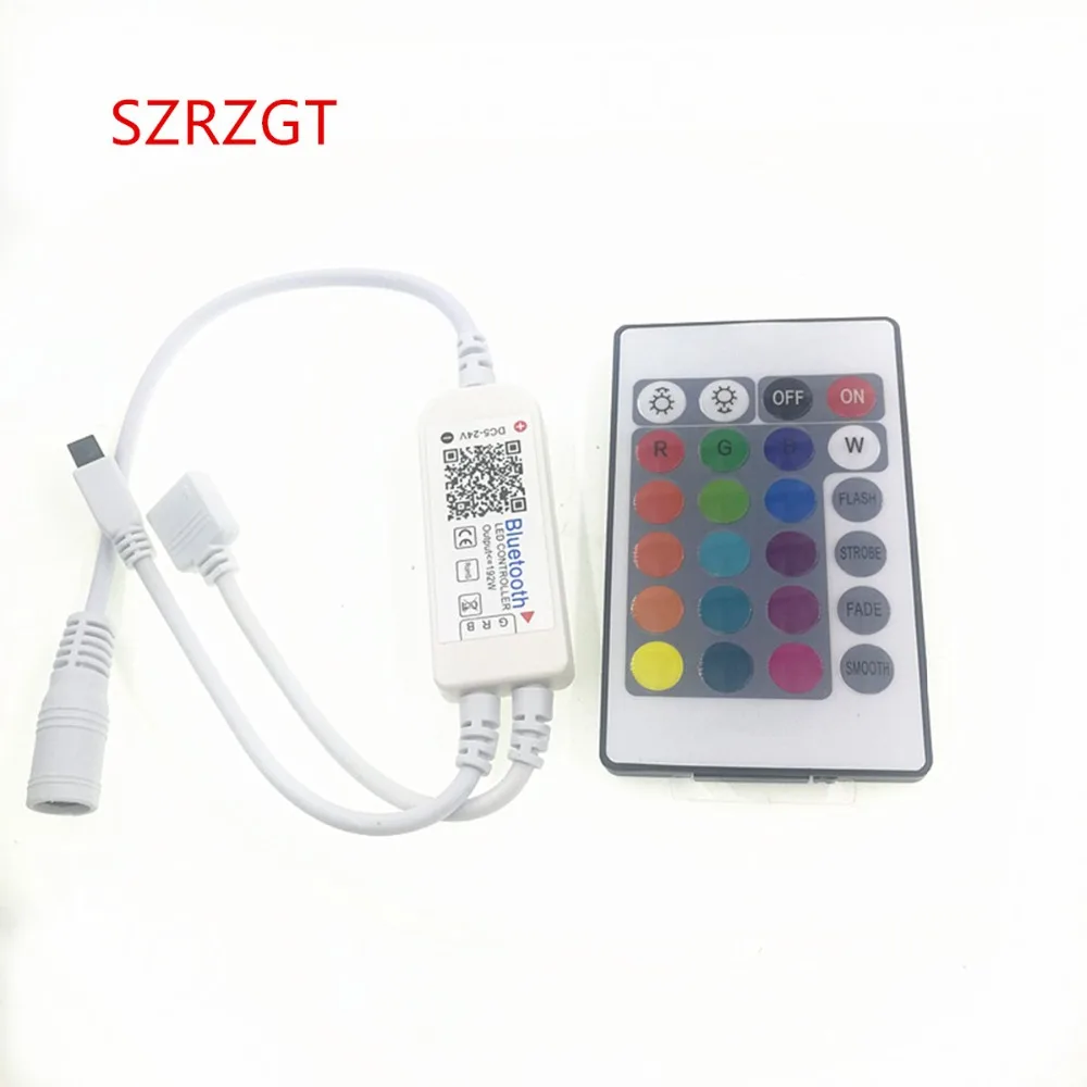 DC5V-24V Мини Bluetooth RBG LED контроллер 24 клавиши ИК пульт дистанционного управления