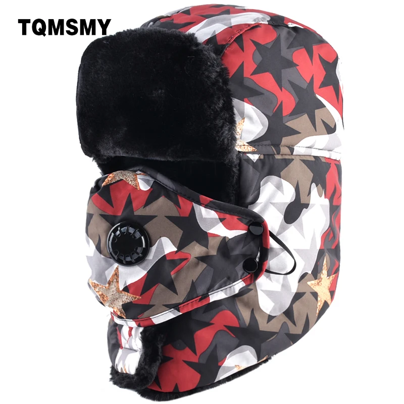 TQMSMY зима Для мужчин женщин куртка бомбер Шапки ушанке зверолова шапки держать