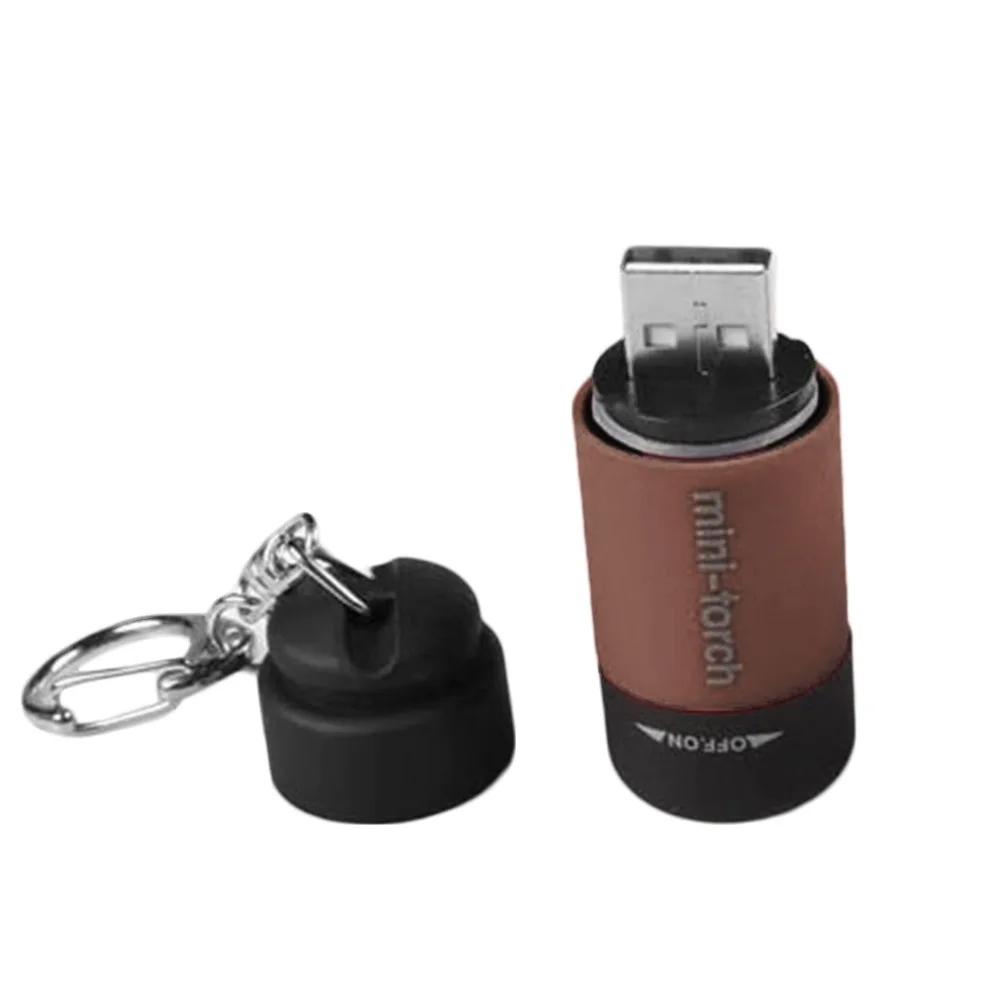 Новейший 1 шт. портативный мини брелок Карманный фонарик USB Перезаряжаемый лампа 0
