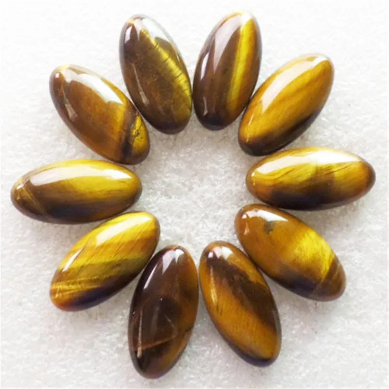 (10 шт./лот) оптовая продажа натуральный камень тигровый глаз кабошон 30x15x7 мм