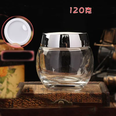 With Silver Cap 120 г 120 мл 5 шт./лот Высококачественная стеклянная банка для крема, превосходный DIY стеклянный косметический контейнер для масок, элегантная Серебряная Золотая косметическая коробка - Цвет: With Silver Cap