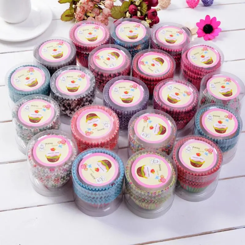 100 шт. бумага для кексов обертки форма выпечки чашки Чехлы Коробки кекса кухонные