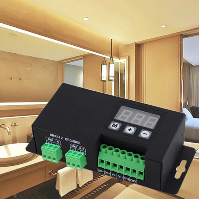 DMX512 3CH декодер постоянного тока 12 в 24 48 входной сигнал DMX512/1990 светодиодный
