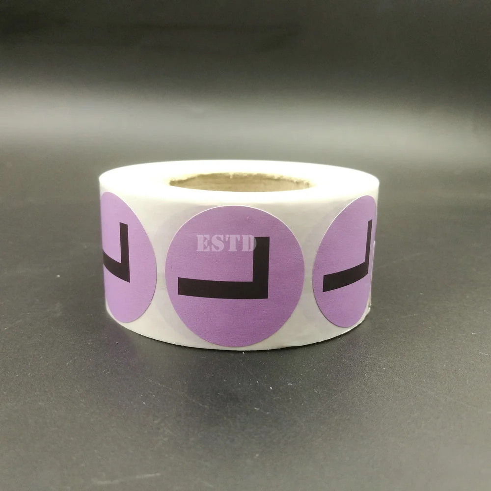 500pcs Apparel Clothing Size Stickers L Purple Color Coded Adhesive Labels | Дом и сад