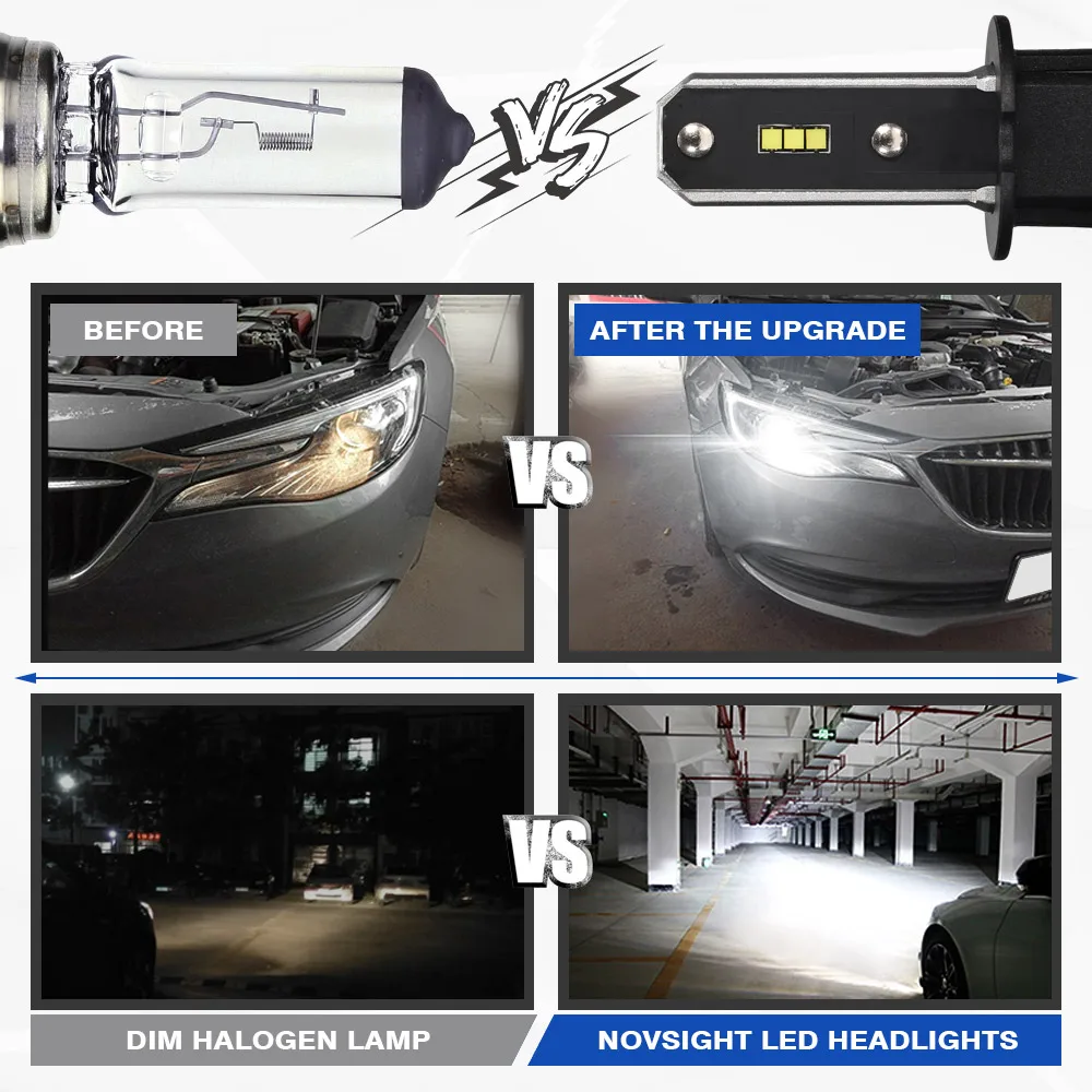 Novsight супер яркий H4 h7 автомобильные фары светодиодные лампы H11 H8 9005 HB3 9006 HB4 H3 светодиодных фар для авто 80 Вт 16000LM автомобилей фары 6500 K