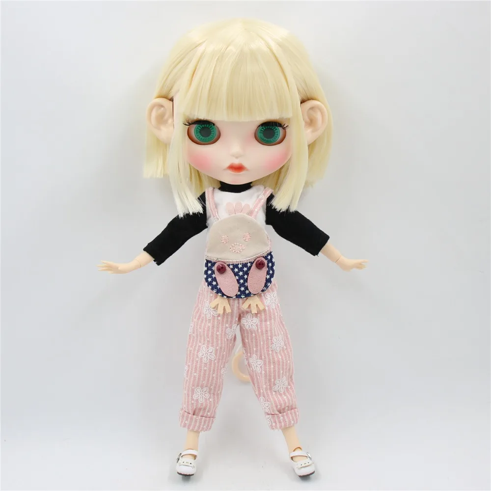 Ледяная фабрика blyth кукла 1/6 bjd белая кожа сустава тела короткие светлые волосы, новое матовое лицо резные губы с бровью 30 см BL0510