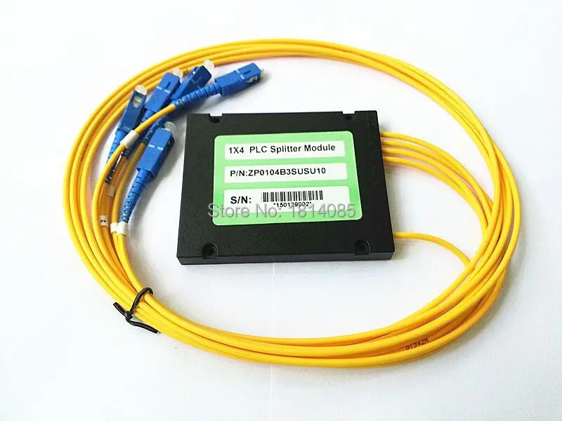 

3.0mm 1x4 ABS Box Module Type SC/PC Connector Fiber Optical PLC Splitter