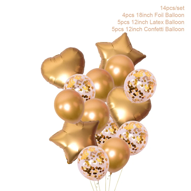 balloon set-2 Розовое золото латексные шары с днем рождения Алюминий шары День рождения украшение свадебный фестиваль балон вечеринок - Цвет: balloon set-2