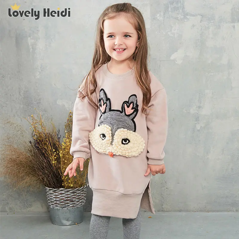 Прекрасные Новорожденных Девочек Платья Осень Мультфильм 3D птица С Длинным