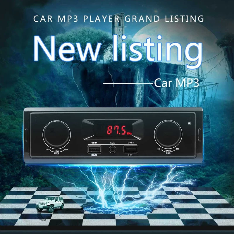 12 В Автомагнитола 1 din автомобильный стерео MP3 плеер AUX IN FM/USB/радио Музыкальный