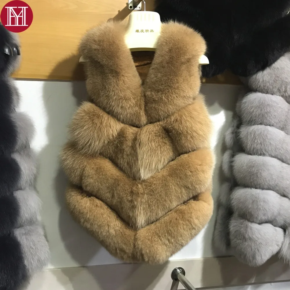Женский жилет из 2021 натурального Лисьего меха 100% куртка лисьего оптом и в