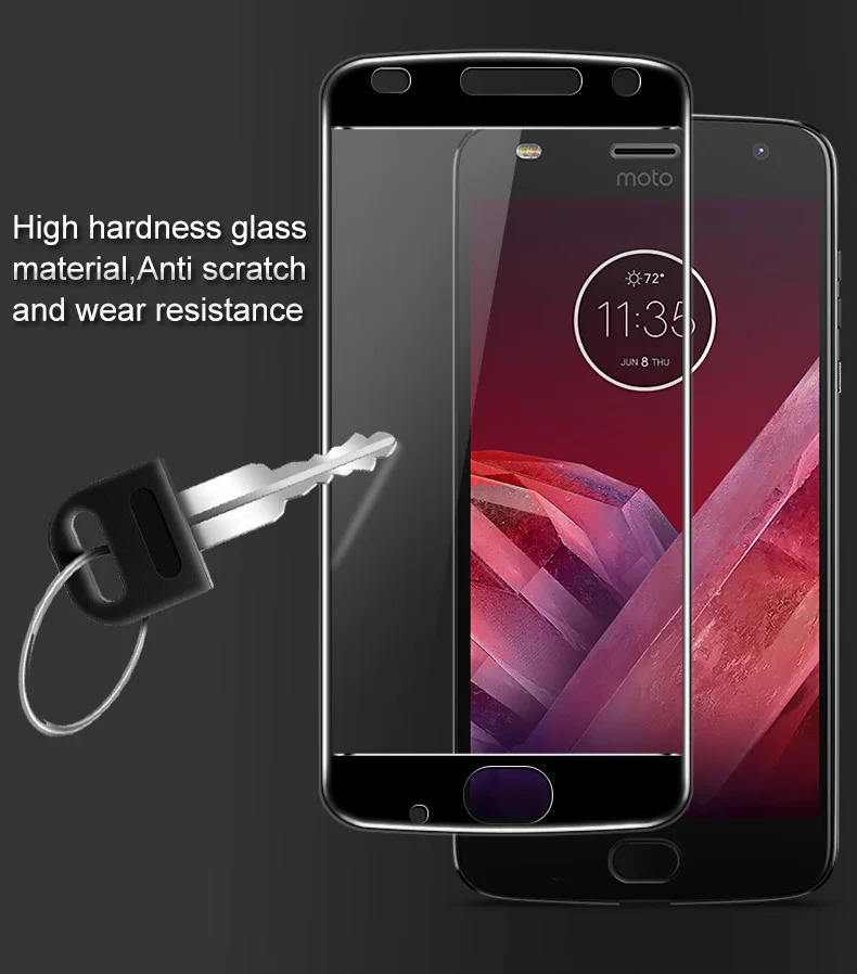 3D закаленное стекло для Motorola Moto Z2 Play полное покрытие 9H Защитная пленка Передняя