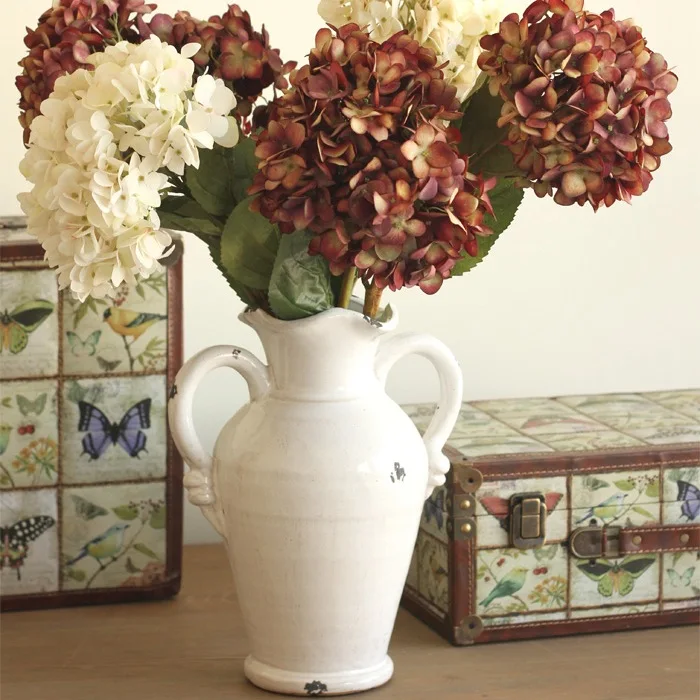 Главная Мебель Американский кантри Белый Ретро Декор керамическая ваза цветок