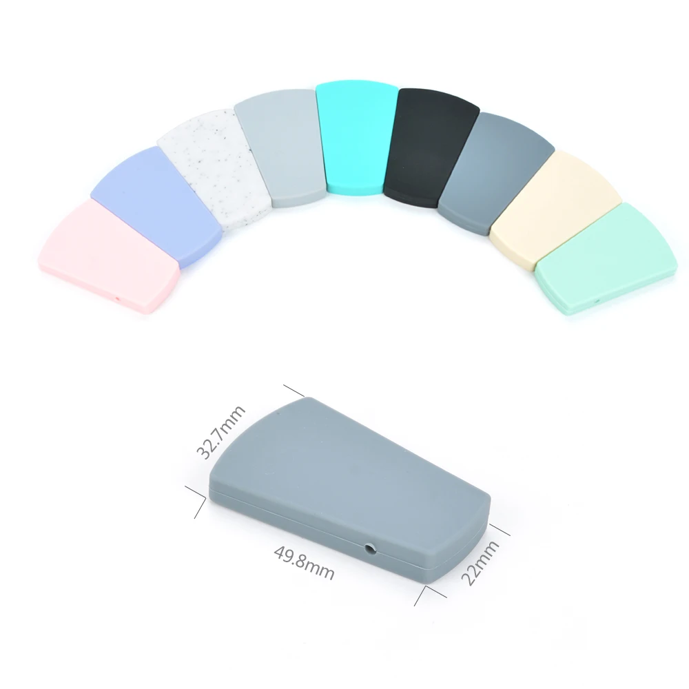 LOFCA-Cuentas trapezoidales de dentici&oacute;n para beb&eacute;, collar de cuentas de silicona para reci&eacute;n nacido, joyer&iacute;a de grado alimenticio, 5 uds.-4
