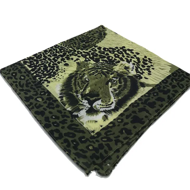 

Bohemian Vintage Headband Leopard Tiger Print Unisex Cotton Square Scarf Outdoor Cycling Bandana Hip-Hop Wristband Neck Tie