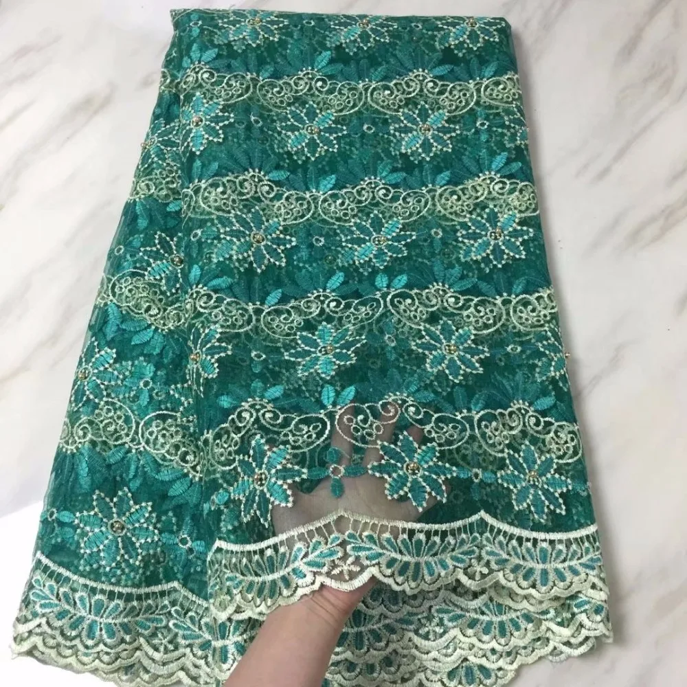 Красивые швейцарская вуаль кружево тюль цветы вышивка с бисером 5yds Африканский