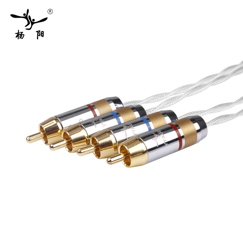 YYAUDIO Hi-Fi RCA в кабель чистое серебро основной core просеивание скрининг штекер на rca