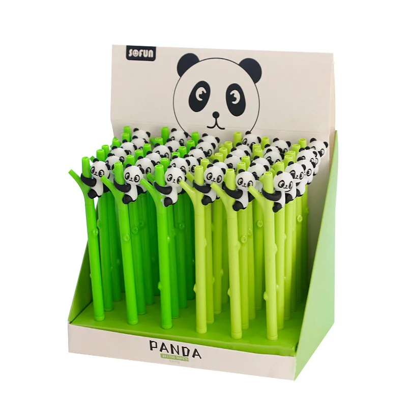 

2 pcs/lot Panda Gel Pen Cartoon Animal 0.5mm black ink Signature Pen School Office Supply Promotional Gift