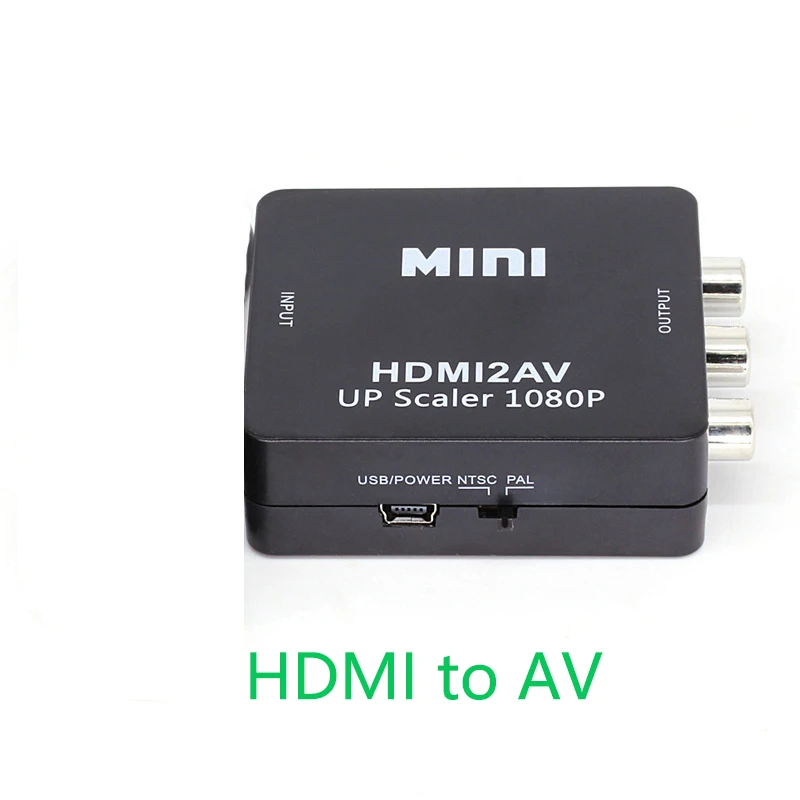 HDMI К AV адаптер 1080 P видео конвертер HDMI2AV коробка Поддержка NTSC PAL Выход AV/RCA и