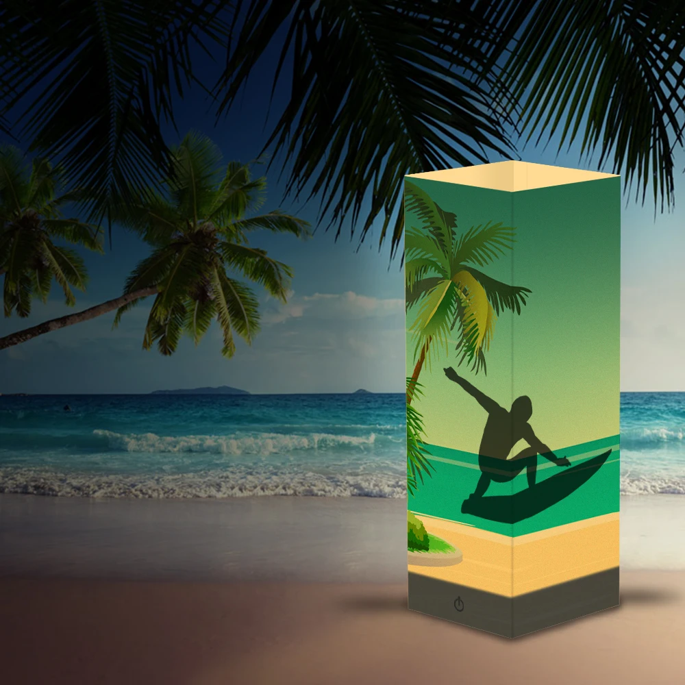 Новинка 2018 года теплые белые лампы для серфинга Lampara Shadow Проекционные бумажные в