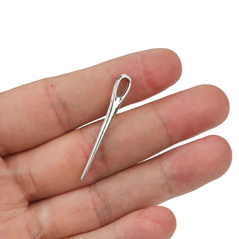 Оптовая продажа 30 сплав металлическая швейная игла подвески антикварные